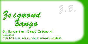 zsigmond bango business card